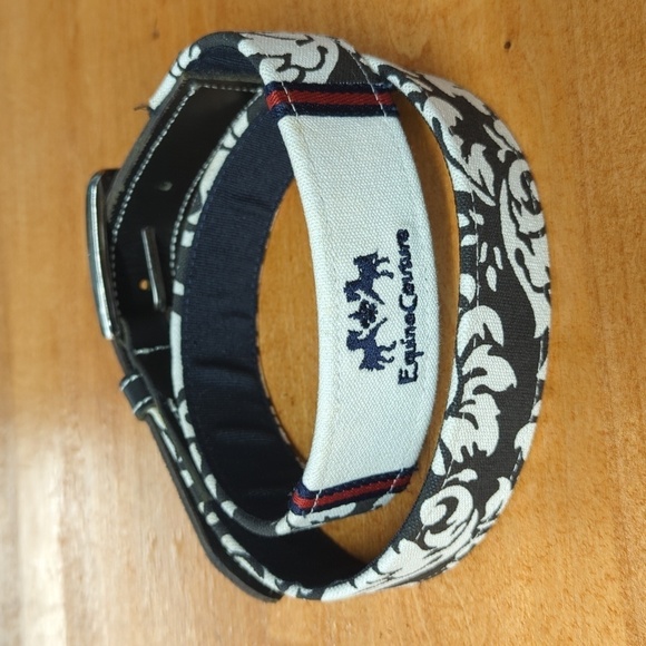 Equine Couture Black Leather and Canvas Belt Women's S - Picture 3 of 8